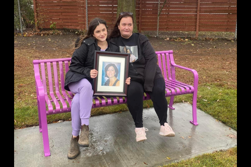 Purple bench in Acton park honours local woman killed by husband