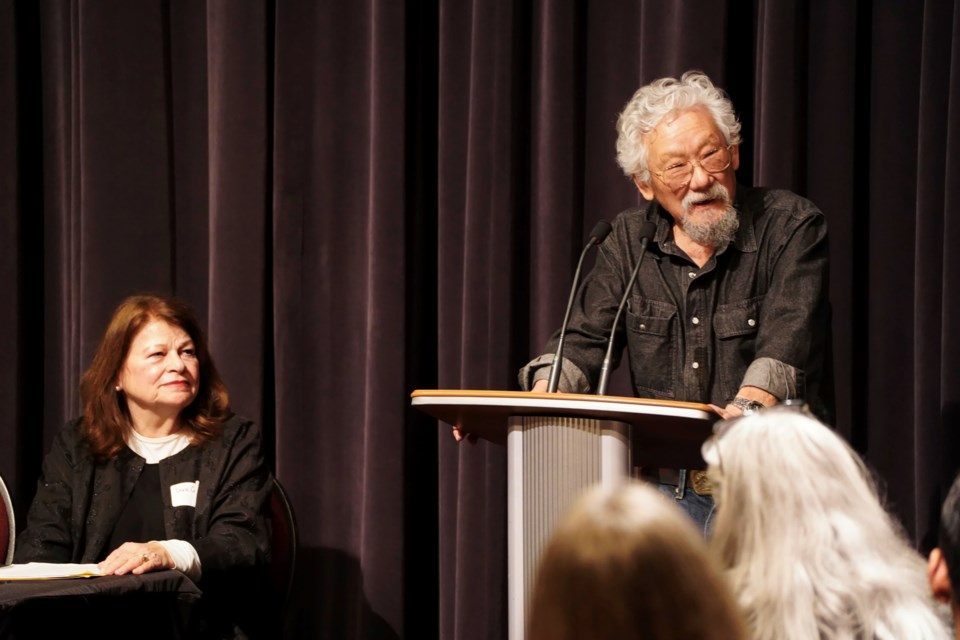 ‘We’re in total chaos’: David Suzuki and Tara Cullis offer warning, issue challenge, during Milton visit